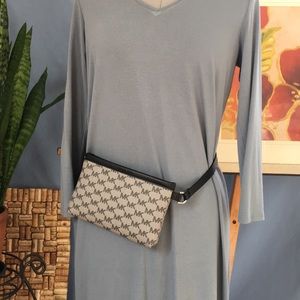 Michael Kors leather and coated canvas belt bag.